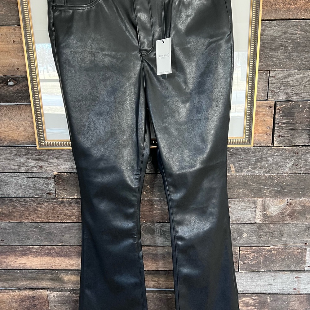 Black Faux Leather Pants